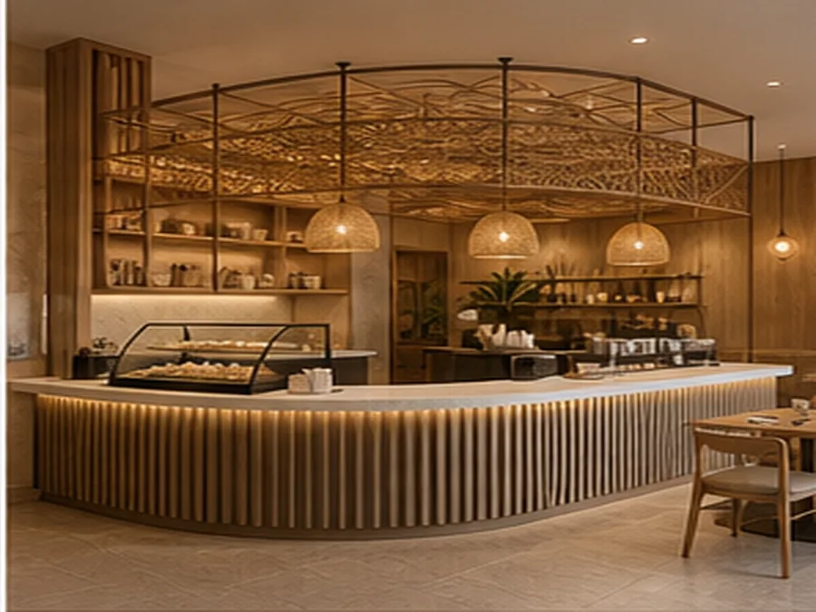Cafe counter and feature area renovation