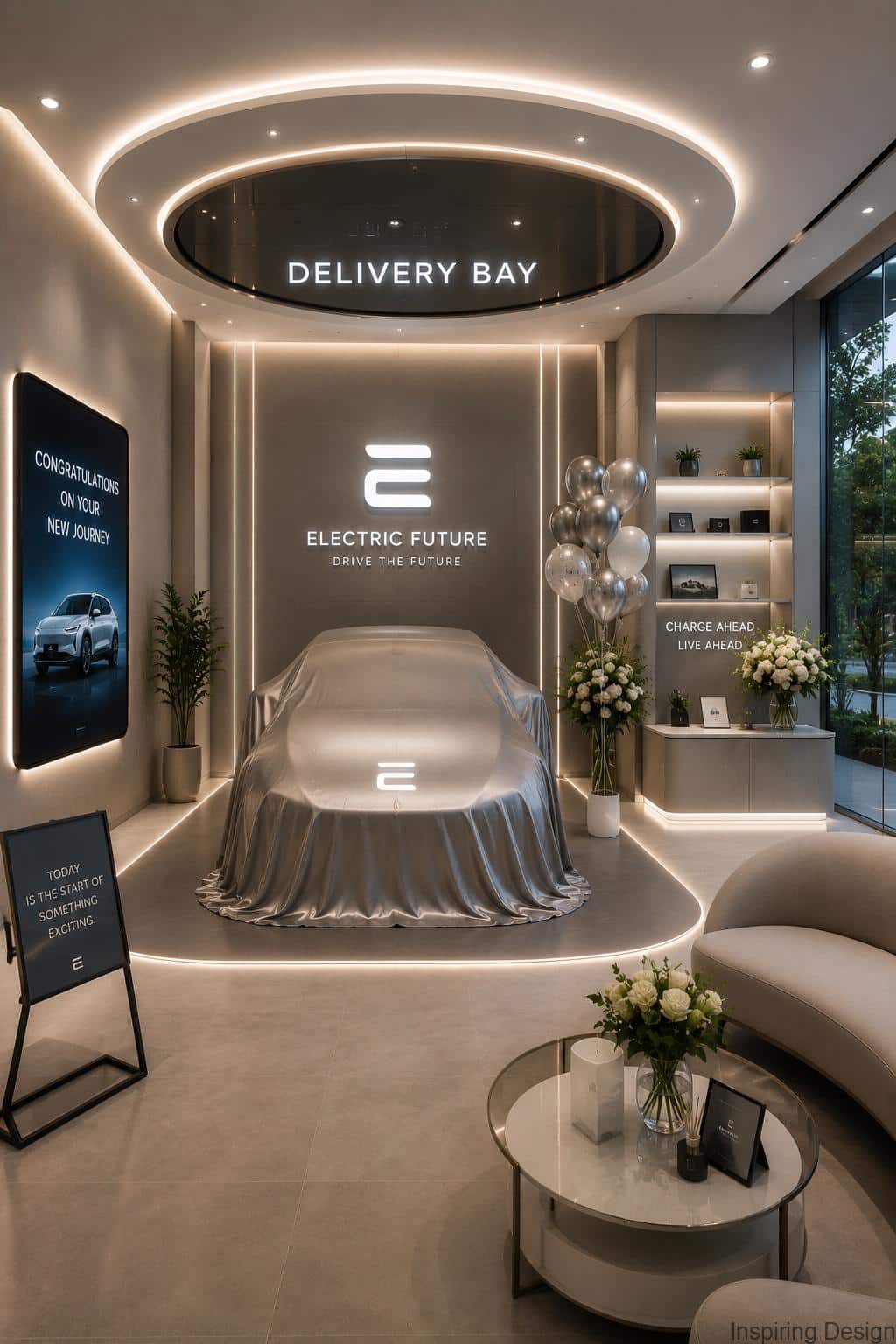 EV showroom delivery bay