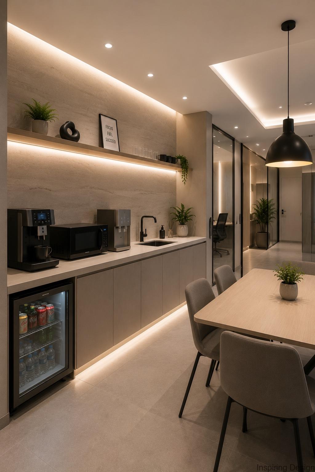 EV showroom pantry and lounge