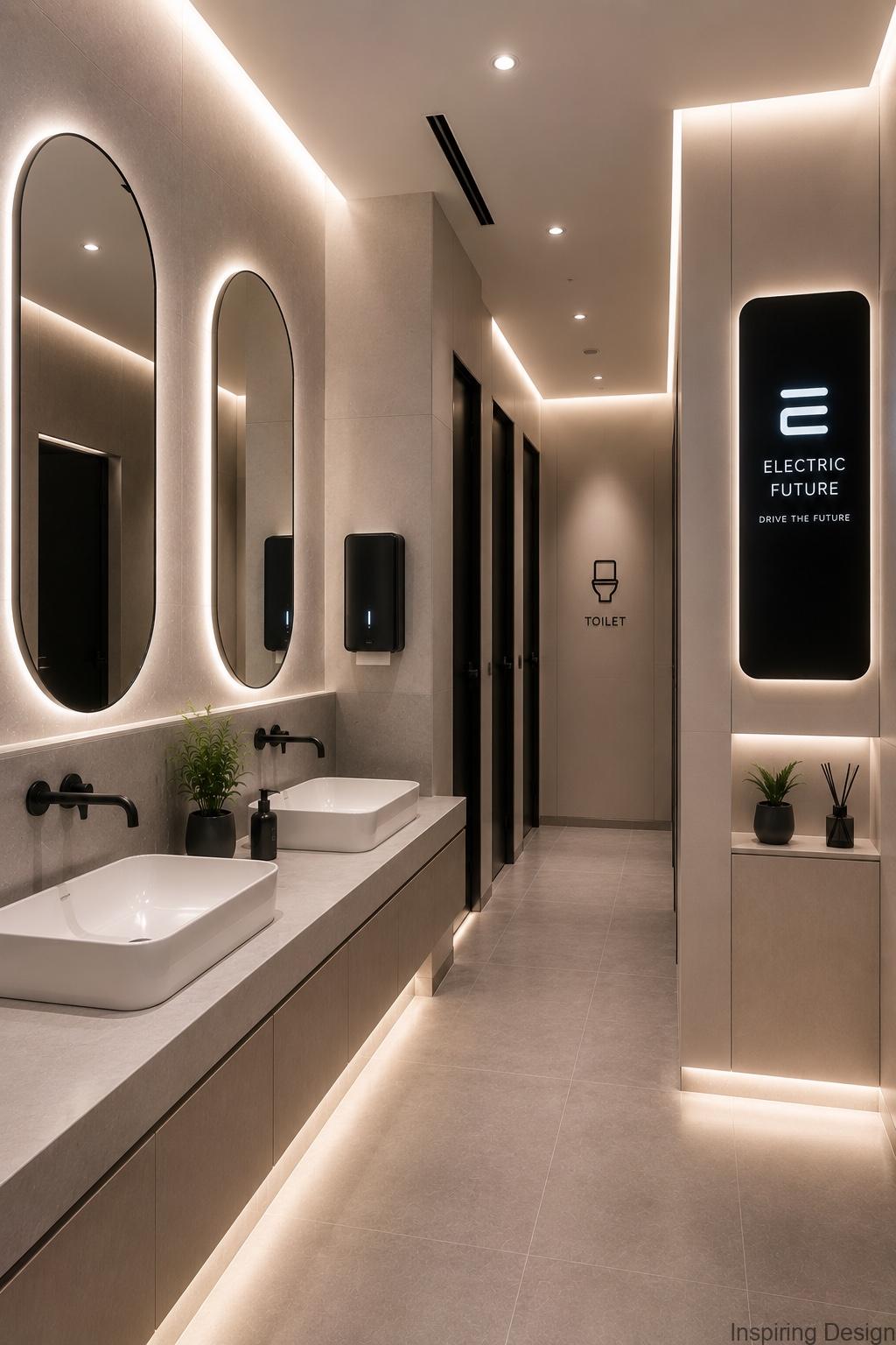 EV showroom washroom design